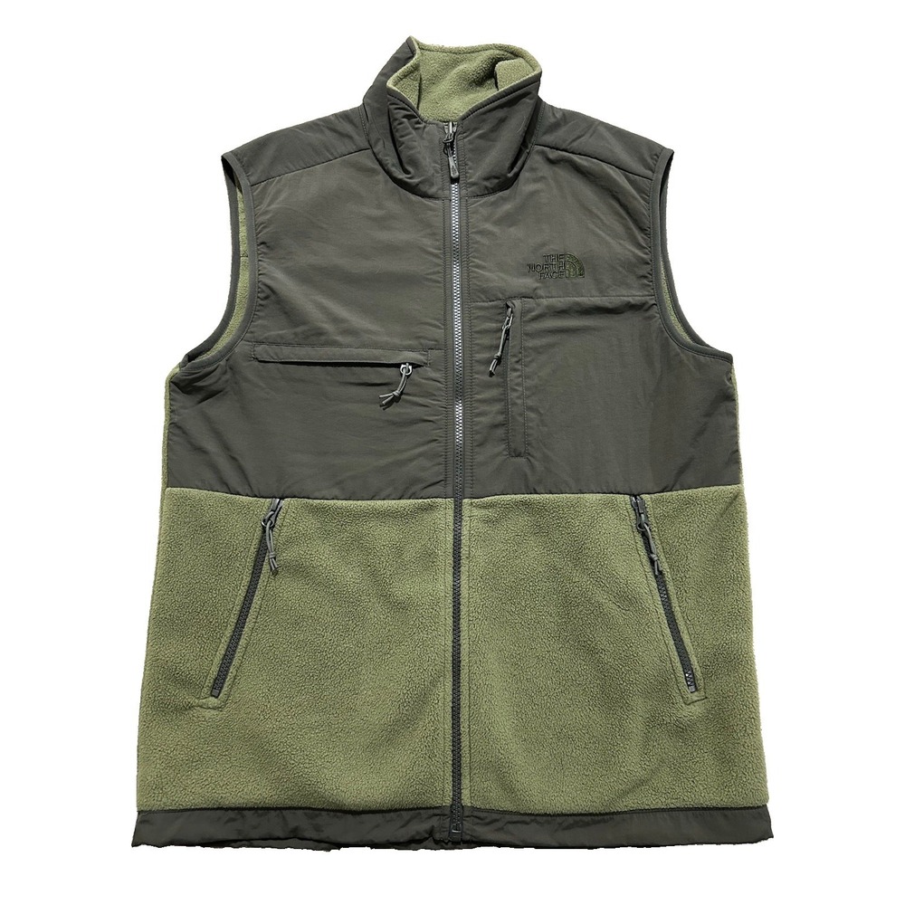 The North Face Denali Fleece Vest Men's S Green Full Zip Outdoor Y2K